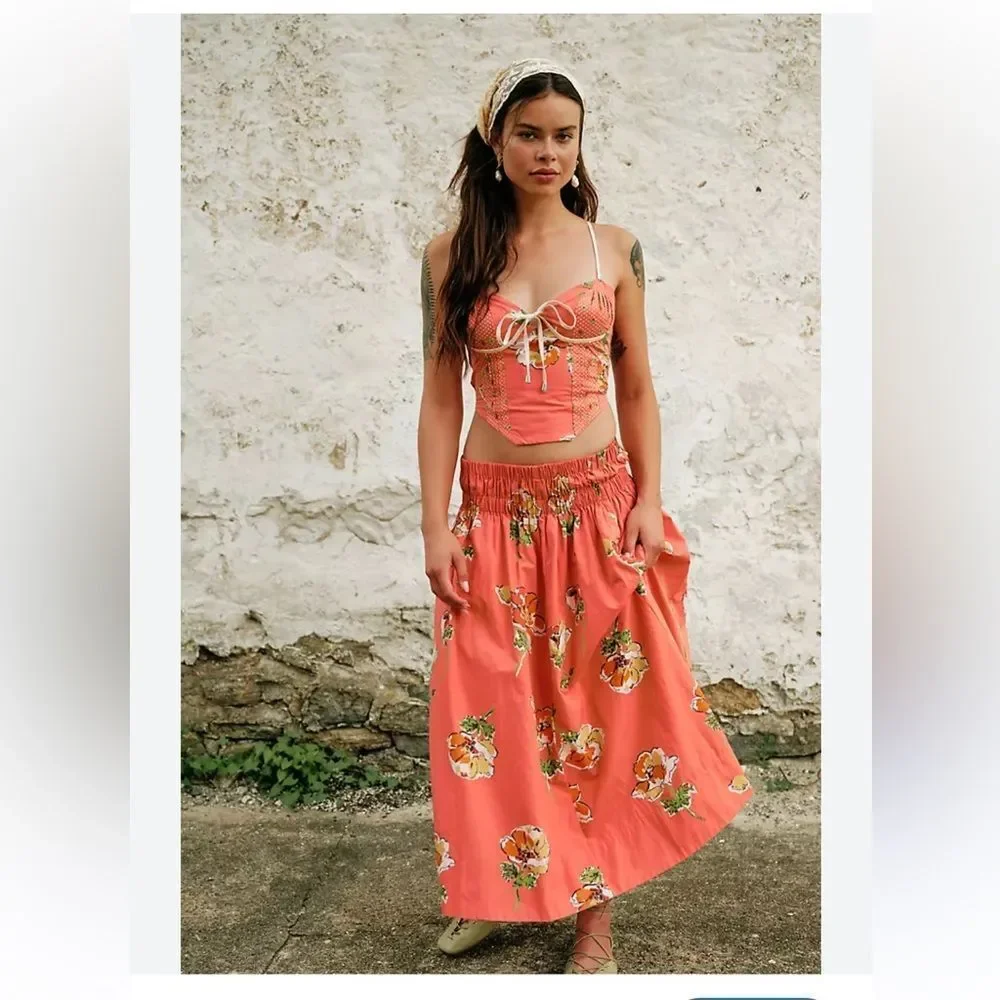 Free People Women's Red Luca Set